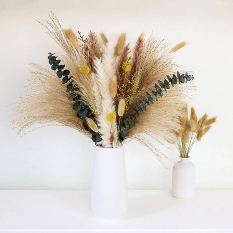 Pampas Grass - Dried Reed Grass Bouquet - 44 cm - Natural Boho Home Wedding Decoration - 1 Piece (1/5)