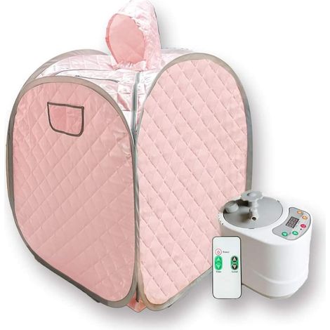 Kit de sauna portatif Kit de sauna portable for une personne, tente de chapeau de spa for tout le corps à la maison, comprenant un cuiseur vapeur de 2 L avec télécommande Tente de sauna personnelle po (1/4)