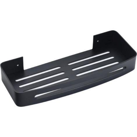 estantes para ducha, aluminio negro, no requieren perforación, adhesivo fuerte, cesta de pared, baño (1/5)