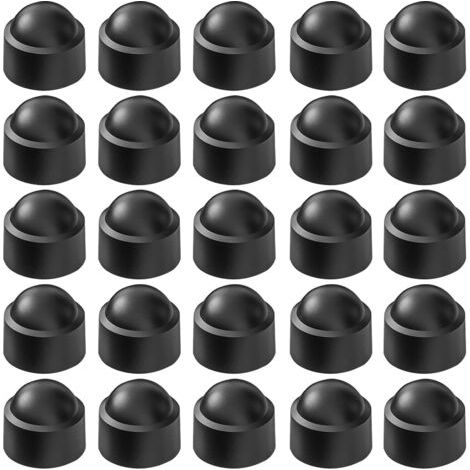 Capuchons D'écrou, 25 Pièces M8 Capuchons Hexagonaux, Boulons Capuchon Hexagonal, Cache-vis Hexagonaux, Cache-vis en Plastique pour vis et Ecrous, Noir (1/5)