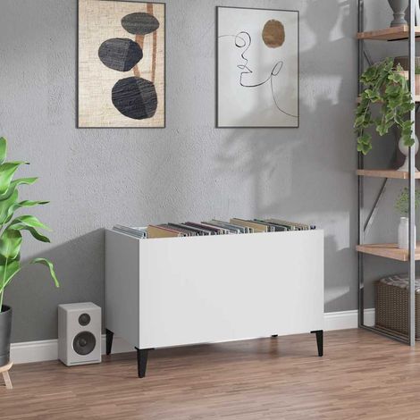 vidaXL Armoire à disques blanc 74,5x38x48 cm bois d'ingénierie (1/5)