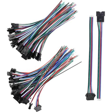 20 Pairs JST SM 5Pin Plug Male to Female EL Câble Adaptateur Connecteur de Câble, 22 AWG JST SM JST Connector 5Pin Adaptateur de Connecteur Mâle et Femelle (1/5)
