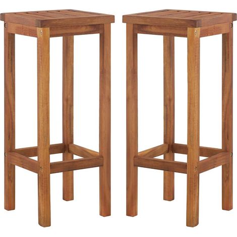 vidaXL Taburetes de cocina 2 unidades madera maciza de acacia (1/5)