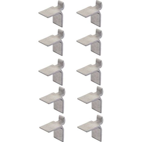 Set di 10 staffe in alluminio per il supporto di mensole – Supporto per mensole da 25 mm – Resistenti – Facile installazione (1/2)