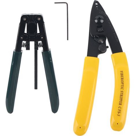 Kit d'outils pour Fibre Optique, Pince 3 Ports + Dénudeur Optique Dénudeur de Fibre Optique, pour Couper, Sertir Techniciens et électriciens Travaillant. (1/5)