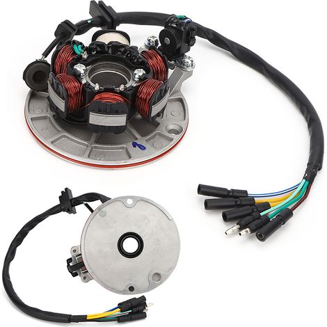 Plaque de stator de magnéto compatible avec le moteur LIFAN YX 140cc à démarrage au kick pour moto tout-terrain PIT PRO. (1/5)