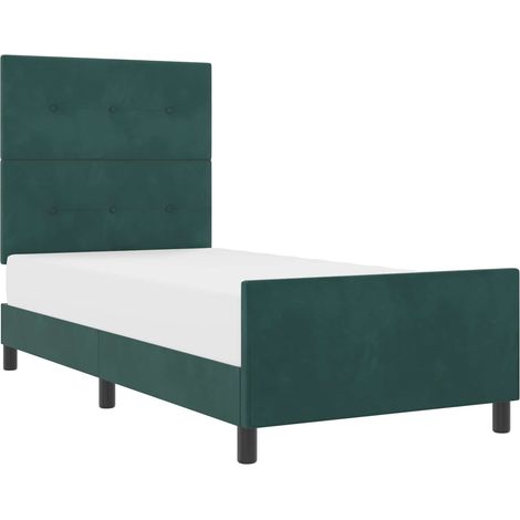 Maison Exclusive - Letto a molle con testiera Verde Scuro 100 x 200 cm Velluto (1/5)
