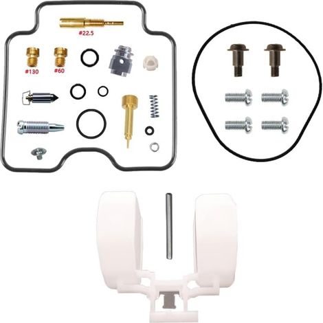 Kit de réparation de carburateur pour quad LT-Z400 QuadSport 2003-2008 400 cm³ Kit + flotteur Pour LT-Z400 QuadSport monocylindre gicleurs en laiton joints en nitrile pièces en POM résistant à (1/5)
