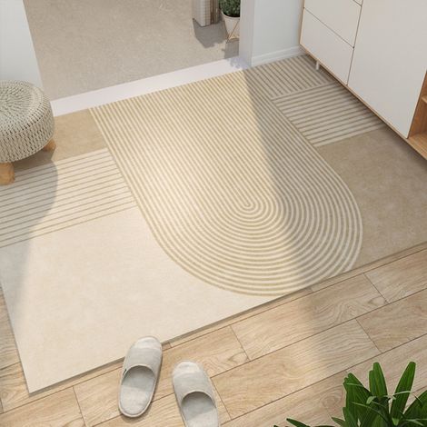 Ede Mizuno - Cuir kaki 4060cm Tapis d'entrée en cuir, lavable, découpable, résistant aux taches, adapté au détachage. (1/4)