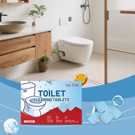 WC-Reinigungstabletten entfernen Flecken, Kalk und Gerüche, hinterlassen einen frischen Duft und pflegen die Toilette. Automatischer WC-Reiniger – 8 Stück -- DE (1/5)