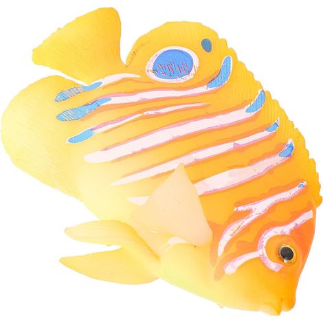 Poisson en Plastique Orange Réaliste Matériau Plastique Solide pour Aquarium, Ornement D'aquarium Angelfish, Décoration pour Aquarium pour Décor Paysager (1/5)