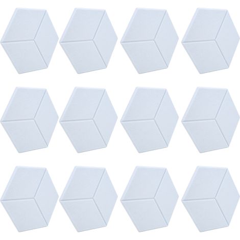 12 panneaux acoustiques en nid d'abeille biseautés, mousse insonorisante gris et blanc pour studio d'enregistrement, réduction d'écho et de bruit (1/5)