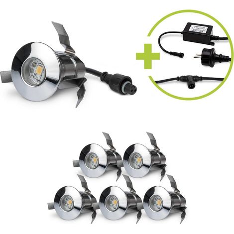 LED Einbaustrahler Set 6St. inkl. Netzteil 0.6W IP67 3000K Ø2438.5mm (1/5)