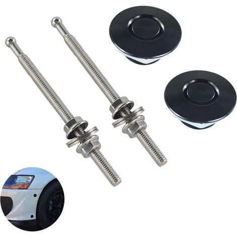 2 piezas de 1,25" universales estilo JDM, cierre rápido de parachoques, botón pulsador, pasador de capó, kit de clips de bloqueo, pasadores rápidos para parachoques de coche, capó, matrícula, color ne