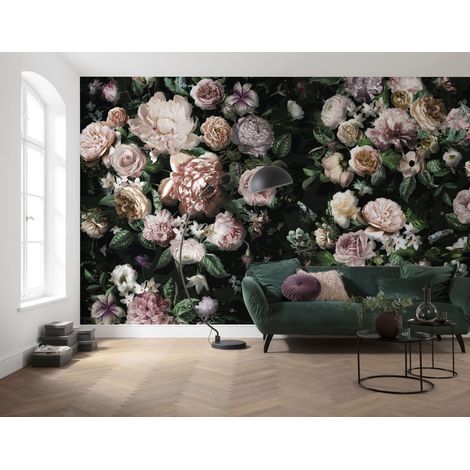 Papier peint panoramique romantique,classique Victoria Black (1/4)