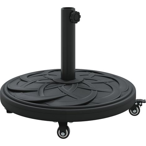 vidaXL  Parasol Base  Art Deco Black Ø 45 x 39.5 cm Iron