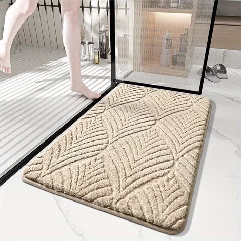 Tapis de Bain Doux et Épais Antidérapant – Microfibre Absorbante avec Dos PVC, Idéal Salle de Bain, Chambre, Cuisine et Salon (1/5)
