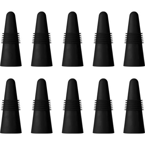 10 Pièces Bouchons de Bouteille de vin Bouchons de Bouteille avec Silicone, Acier Inoxydable, Boisson Réutilisables Scellant de Bière pour Faire Bouillir Les Boissons à la Bière, Noir (1/5)