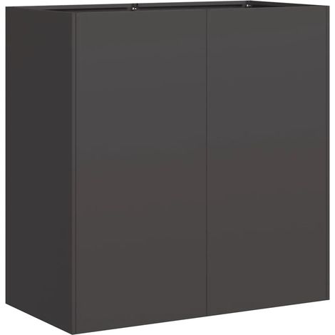 Jardinière moderne pour extérieur 80 x 40 x 80 cm grande surface design élégante en acier laminé à froid noir