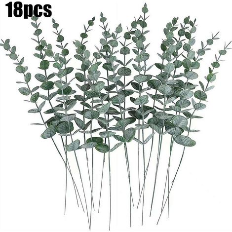 Rameaux D'eucalyptus Artificiels - 38 Cm - Décoration Intérieure Maison Bureau Mariage Noël - 18 Pièces (1/5)