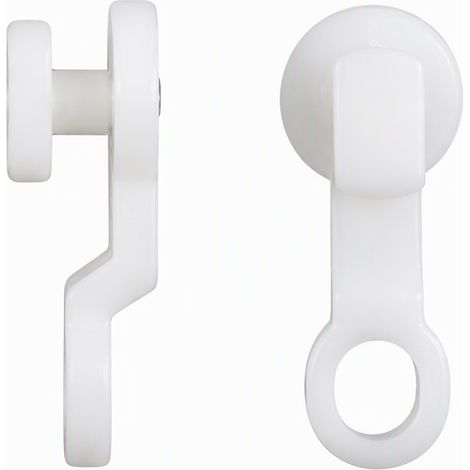 Galet en nano à fixation latérale, blanc pour rail de rideau, rechange silencieux de tringle droite et courbe de chambre et de salon (1/5)