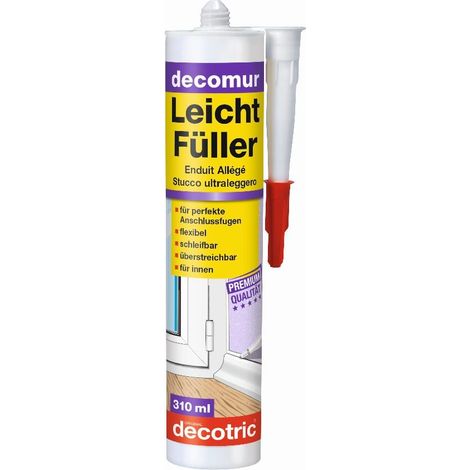 Decotric Decomur Leichtfüller L10, 310 ml Spachtelmasse Fugen Verspachteln weiß