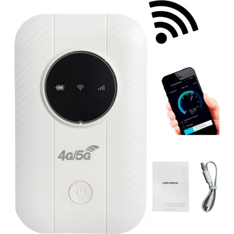 Routeur Hotspot Mobile 4G 5G avec Emplacement pour Carte SIM, WiFi de 300 Mbps, Partage de 10 Appareils, Routeur 4G 5G Portable pour Voyages D'affaires de Voyage