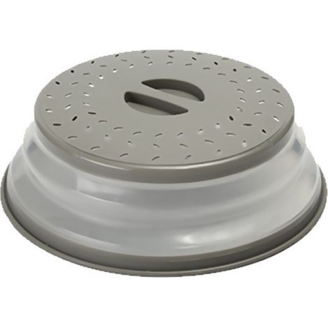 Couvercle Pliable pour Micro-Ondes - 3 Pièces Cloche Anti-éclaboussures avec Trou de Vapeur pour Chauffage des Aliments, Gris (1/5)