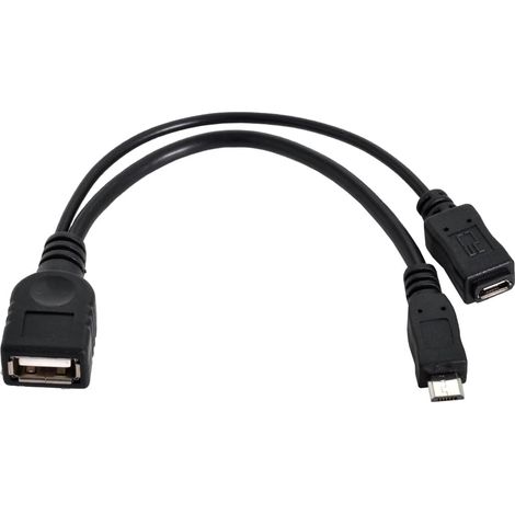 Câble Micro USB 2.0 OTG Host Flash Disk Cable avec Micro USB Power pour Téléphone Tablette (1/5)
