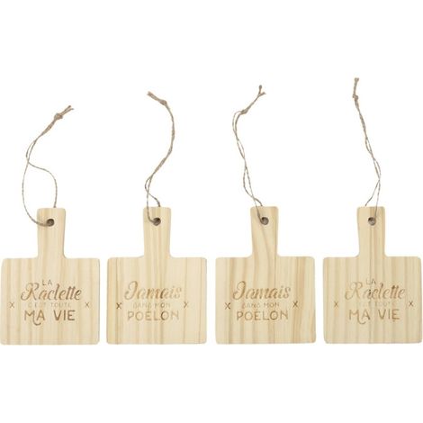 Lot de 4 Supports à Poêlon "Raclette" 13cm Naturel (1/5)