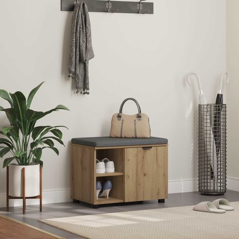 Flurbank mit Kissen mit Regal Artisan-Eiche 60 x 38 x 46 cm (1/5)