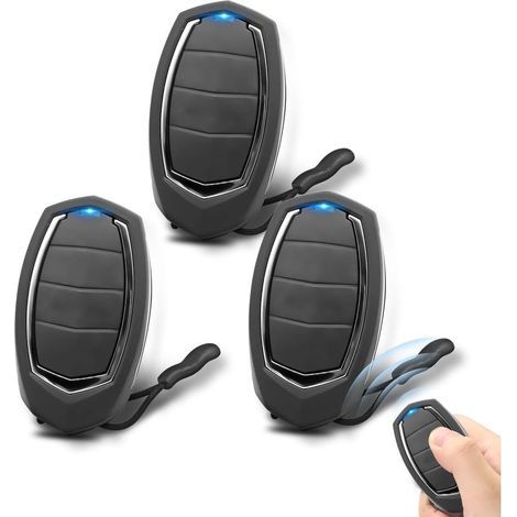 Télécommande Portail 433,92 MHz Compatible avec MOTORLINE Falk MX4SP MXS4SP MX5SP RCM DSM, Bip Portail Porte De Garage, Noir, Lot de 3