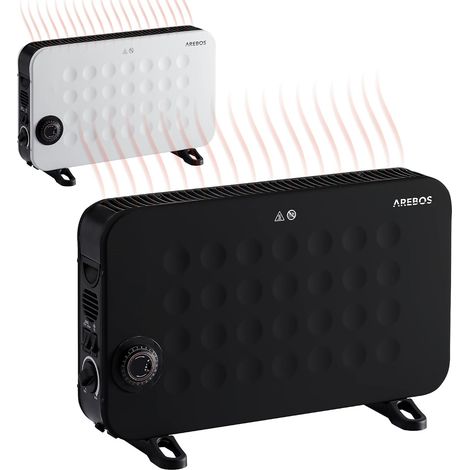 Arebos – Convecteur mobile 2000 W – Turbo ventilateur pour pièces jusqu'à 24 m² – Réglage thermostat continu – Protection contre surchauffe (1/5)