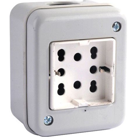 Presa Bipasso+Schuko Esterna Doppia