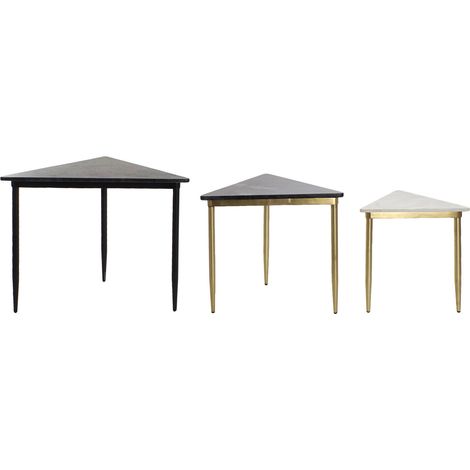 Table Auxiliaire Set 3 Marbre Métal 68X46,5X53 (1/5)