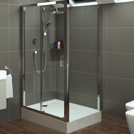 Mira Leap 1200 x 800mm Single Sliding Door Side Panel Shower Enclosure Tray (1/5)