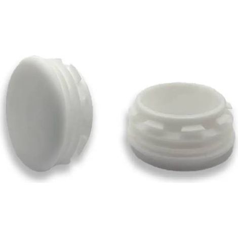 Ajile - Bouchon embout rond plat de finition BLANC pour tube de diam. 32 mm