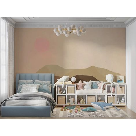 Papier Peint Montagne - Crêtes Douces au Soleil Levant - 150 x 250 cm (1/2)