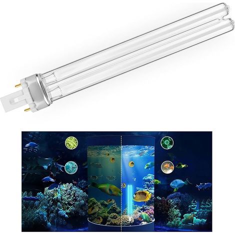 Lot de 2Ampoules de Filtre de Bassin 11W, Ampoules Ultraviolettes UVC pour Filtres et Clarificateurs, Ampoule/Tube UV de Remplacement 2 Broches G23 PLS, Pour étangs à poissons, Aquariums (1/5)
