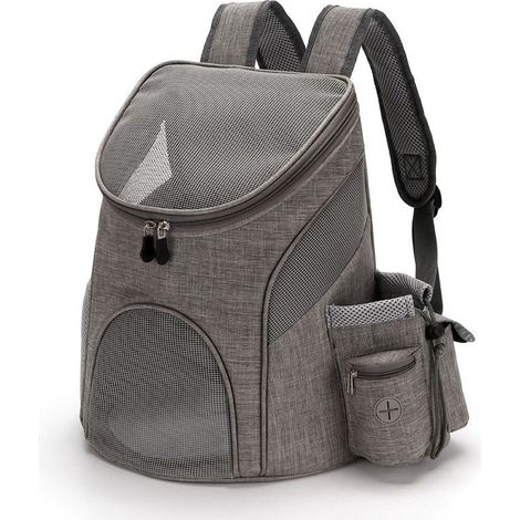 Sac de transport pour animaux de compagnie – Compartiment friandises – Bouteille d'eau incluse – Respirant et approuvé par compagnies aériennes (1/5)