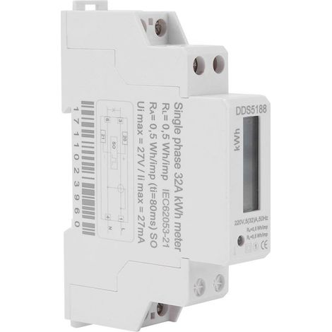 Zoternen Contatore elettrico monofase 220V DDS5188 Contatore elettrico digitale LCD su guida DIN per kilowattora kWh 5-30A