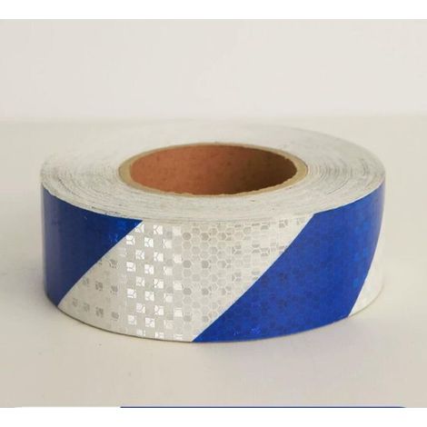 (Bleu Blanc)Ruban Réfléchissant, Avertissement De Sécurité Réfléchissant Autocollant Film Blanc Rouge, Fluorescent Bande Sécurité pour Visibilité Nuit10Mx 5CM Bande Haute Visibilité Haute Intensité (1/5)