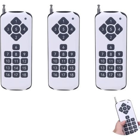 3-teiliges Zubehörset für Multifunktionswerkzeuge - ASK 18-Kanal 433 MHz 18-Tasten-RF-Fernbedienung, leistungsstarker drahtloser Sender zum Schalten von Alarmen - (Farbe: weiß)