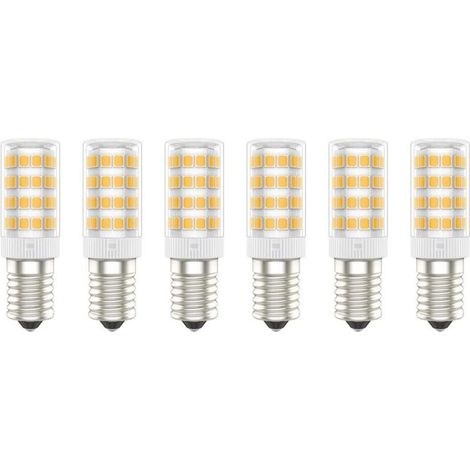 E14 LED Light Bulbs, 5W (50W Equivalent), Warm White (3000K), AC 220-240V, Flicker-Free, Non-Dimmable, 300 Lumens, CRI80, 6-Pack - (Warm White, 5W) [Energy Class A+]