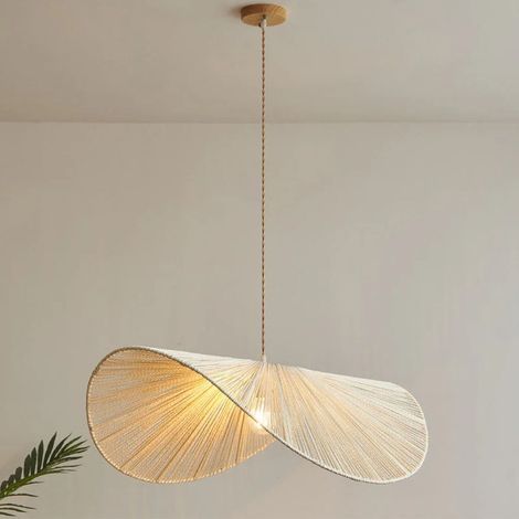 Retro-Kronleuchter aus Rattan, warmes Licht 3000K, φ40cm, moderne Deckenleuchte, dekorativ, Pendelleuchte für den Innenbereich, geeignet für Wohn- und Schlafzimmer. (1/5)