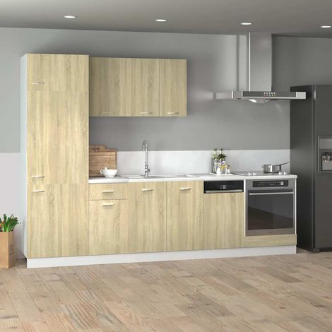 7-tlg. Küchenschrank-Set Lyon Sonoma-Eiche Holzwerkstoff