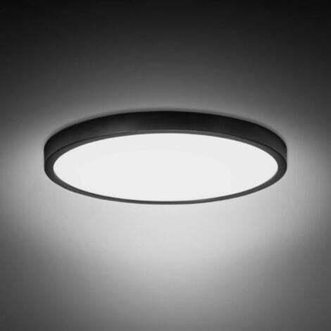 Plafoniera a LED da 20W, apparecchio per bagno, 1700LM, bianco naturale 5000K, impermeabile IP54, adatta per soggiorno, bagno, camera da letto, cucina, balcone, garage, Ø23x3cm, nera (1/5)