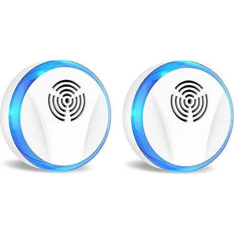 Répulsif anti-insectes à ultrasons, répulsif électronique à brancher pour l'intérieur, idéal pour les garages, entrepôts, bureaux et hôtels - Lot de 2 - Prise américaine