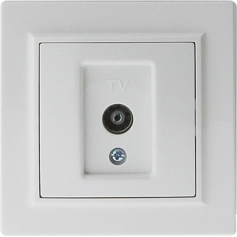IluminaShop - Modulo Empotrable Toma Final TV Blanco Marco Incluido IP20 Serie wLine (1/3)