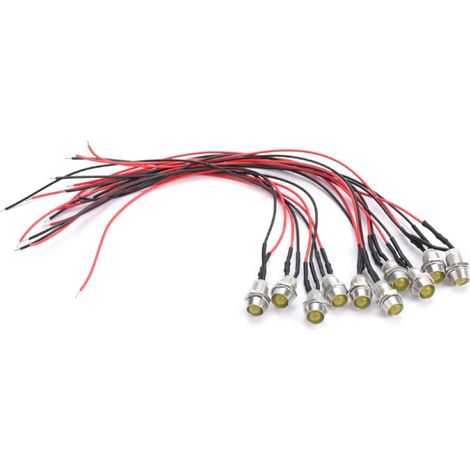 10 Ampoules LED 12V 8mm Pré-câblées, Transparentes, Faible Consommation, pour Bricolage et Décoration (1/5)